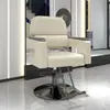 Silla giratoria con reposabrazos elevable de acero inoxidable para barbería, silla reclinable para estilismo y corte de cabello para salón de peluquería