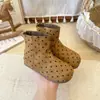 Botas Chelsea Estilo Coreano Modernas de Bolinhas Elegantes para Meninas 2026 Primavera Outono Novo Zíper Lateral Solado Macio Botas Curtas Sapatos de Princesa