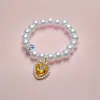 Pulsera de Corazón Rosa Zircón Perla Femenina Princesa Fugitiva Joyería de Nicho de Gama Alta Versátil Suave Elegante Pulsera