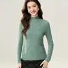 Suéter 100% cachemira pura modelo 2026 para mujer, con cuello semi-alto, diseño de punto acanalado, ajuste suave y cómodo, y adecuado para usar en capas en otoño e invierno.