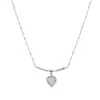 Estilo Dulce y Cool ~ Collar de Zirconia de Corazón para Mujer, Diseño Nicho de Lujo Accesible Cadena Clavicular, Accesorios Populares Sexys