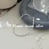 Estilo Ins Coreano Joia de Mão Versátil de Alta Qualidade Pulseira de Prata Esterlina S925 Trançada Ondulada Design de Nicho Elegante