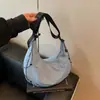 Bolsa de Dumpling de Cor Lisa de Grande Capacidade Nova 2026 Bolsa Transversal de Ombro Único Plissada Versátil Casual Ins para o Trabalho Bolsa de Axila