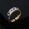 Moda Europea y Americana Anillo de Ojo de Diablo de Gota de Cobre Chapado en Oro de Gota de Aceite de Venta Caliente Accesorios de Anillo Abierto Modernos que Combinan con Todo