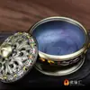 Queimador de Incenso Yuanhui de Buda para Casa Queimador de Incenso de Buda Nuvem Auspiciosa Vintage Lótus Esmaltado Queimador de Incenso de Buda diâmetro 6cm