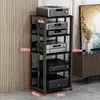 Rack Amplificador de Potencia Multicapa Hogar Espaciado Ajustable Móvil Soporte Amplificador de Tubos Gabinete HIFI Soporte Audio Altavoz