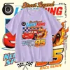 Camiseta de Verano de Algodón con Mangas Cortas de Carreras para Niños Rayo McQueen, Top Elegante para Niños Pequeños