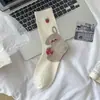 Meias fofas estilo japonês com estampas de animais em desenho animado para mulheres, para primavera e outono, 100% algodão, macias e estilosas, com designs de coala, urso e coelho, perfeitas para um look casual