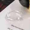 Anillo Cuadrado de Diamante Brillante con Nudo de Bambú para Mujer, Nueva Moda, Personalizado, Diseño de Nicho de Alta Gama, Anillo Abierto Ajustable para el Dedo Índice