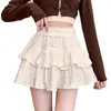 Falda midi de encaje estilo ballet para mujer, nueva colección primavera temprana/otoño 2026, falda de volantes tipo pastel, de cintura alta, estiliza, falda corta estilo princesa