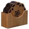 Tapete redondo de bambú con aislamiento térmico antiescaldamiento para taza de té, juego de té japonés Kung Fu zen, accesorios para juego de té, juego de portavasos