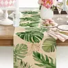 Mantel de Mesa con Estampado de Flores de Primavera y Verano y Hojas Verdes Estilo Pastoral Decoración del Hogar Sala de Estar Mesa de Café Mesa de Entrada Mantel