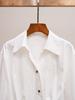 Shenzhen Nanyou Roupas Femininas de Alta Qualidade Outono Nova Moda Design Simples Elegante Estilo Francês Gola Polo Camisa Branca