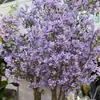 Simulação Flor Jacarandá Lagerstroemia Flor Artificial para Casamento Flor Lilás Simulação Planta Verde Galhos Decorativos para Shopping Center ao Ar Livre Lilás