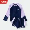 Traje de Baño Infantil para Niñas, Manga Larga Protección Solar Entrenamiento Profesional Nuevo 2026 Conjunto de Dos Piezas al por Mayor