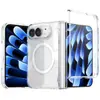 Adequado para Capa de Celular Magnética Duo para iPhone 18 com Película Frontal, Apple 18Duo Transparente Simples Proteção Anti-Queda
