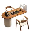 Mesa de Té de Madera Maciza Estilo Crema Moderna Simple Acrílico Hogar 2025 Nuevo Tronco Balcón Nueva Mesa de Té China