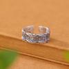 Anillo de plata de ley S999 con seis palabras auténticas de estilo étnico retro de un solo ciervo, nuevo anillo de plata de estilo chino combinable.