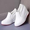 Zapatos Blancos Casuales para Mujer que Aumentan la Altura 10cm, Piel Genuina, Estilo Coreano, Nuevos Zapatos de Cuña Versátiles para Otoño e Invierno