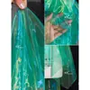Tejido de organza de alta densidad de dos colores, malla degradada, brillo translúcido, caída, falda esponjosa, tejido para diseñador de ropa