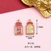 Estilo Chinês Festivo Asiático Dourado DIY Pequenos Acessórios Liga de Dupla Face Gotejamento de Óleo Texto de Boa Sorte Corrente Nacional Pulseira Pingente