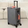 Maleta de aleación de aluminio-magnesio para hombre, maleta de trolley metálica de gran capacidad de 28 pulgadas para viaje facturado, equipaje de mano de 20 pulgadas para mujer