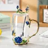 Vaso de Agua de Esmalte Francés de Colores, Taza de Té de Vidrio de Cristal para el Hogar, Regalo Creativo para Novia, Maestro, Mejor Amigo, Cumpleaños, Regalo de Boda