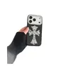 Cruz 3D con Purpurina adecuada para funda de iPhone 18promax Apple 17 Borde Redondo 16/15P Avanzado