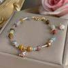 Pulsera de cristal super flash transfronteriza para mujer, diseño de nicho Mori, pulsera de esmalte perlado estilo ins, pulsera para amigas