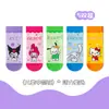 Meias Sanrio Infantil Estilo K Meninas Bebê Meias de Meia-Perna Primavera e Outono Desenho Animado Fofo Versão Q Kuromi Meias Infantis