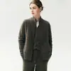 ¡La pieza perfecta para superponer! Chaqueta de algodón con patrón de cuadros de cachemira y doble cremallera, cárdigan de punto de manga larga de color liso y prenda exterior estilo chaleco