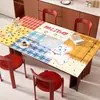 Jogo Americano de Mesa de Jantar Estilo Desenho Animado Americano, Protetor Resistente ao Calor, Resistente a Altas Temperaturas, Novo Modelo 2026, Pano Retangular de Couro para Mesa de Centro Doméstica