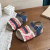 Sandalias Retro Florales Estilo Coreano para Niños Birkenstock Verano 2026 Nuevas Elegantes Cómodas Sandalias de Punta Abierta Sandalias de Princesa