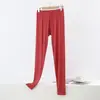 Calças longas casuais folgadas e elásticas de modal para primavera e outono, plus size, novas leggings de cintura alta sem costura para mulheres