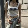 Chaleco pequeño estilo francés con letras Pure Desire para chica sexy con almohadilla para el pecho, ropa de verano corta, anti-caminar, hermosa espalda deportiva