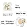 Gemelos de flor de trébol de cuatro hojas de la suerte, gemelos de perla y diamante, accesorio de moda para puños de camisa francesa, broche para puños de ropa