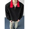 Coleção Outono 2026: Moletom oversized estilo Hong Kong com gola contrastante, feito de algodão de alta qualidade, tamanhos M-5X, HW26678