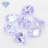 Pera Gema Huagang Zircón Azul Deformado Agujero Único Piedra Desnuda Anillos con Agujero en Forma de Gota Gema CZ de Color Sintético
