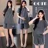 Nuevo Conjunto de Moda Coreana Holgado y Sencillo para Maternidad con Lazo y Hebilla de Nariz de Cerdo, Adecuado para Usar Antes y Después del Embarazo