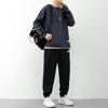 Traje para hombre 2024 Primavera y Otoño Nuevo Waffle Moda Juvenil Color Sólido Manga Larga Casual Traje Deportivo para Hombre
