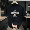 Camiseta Masculina de Algodão de Manga Curta Verão Marca da Moda T-shirt da Moda com Letra Manga Meia Manga Solta Oversize Verão Manga Meia Manga