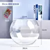 Aquário Pequeno, Tanque Transparente de Vidro Espessado para Tartaruga de Escritório, Tanque Mini Pequeno Redondo para Peixinhos Dourados de Mesa em Casa na Sala de Estar