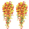 Amazon Cross-Border Ipomeia Artificial Eucalipto Flor Trombeta Videira Pendurada na Parede Jardim Pátio Flor Artificial Videira Decorativa