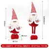 Muñeco de muñeco de nieve y reno navideño con patas retráctiles, gorro tejido, adorno para escaparate, decoración marrón transfronteriza