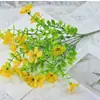 Venta Caliente Transfronteriza Vegetación Artificial Eucalipto de Siete Ramas Violeta Flores de Plástico Fondo para Fotografía Arte Floral Boda Flores Artificiales