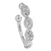 Clips de Orelha Flash Diamante Sem Piercings, Simples Onda Geométrico Marquise Zircônia Punhos de Orelha, Estilo Europeu e Americano, Estilo Elegante High Street