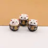 Gato de la Suerte Japonés Lindo Cerámica Cuentas Sueltas DIY Pulsera Trenzada Hecha a Mano Collar Joyería con Cuentas Pequeños Accesorios