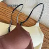 Escote Cuadrado Ultradelgado con Tirantes BrillantesBra Invisible Push-up Sin Aros de Verano Ultradelgado Sin Costuras con Tirantes Brillantes