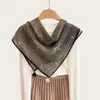 Bufanda con colgante de algodón y lino retro de nicho coreano para mujer, bufanda decorativa versátil para el cuello, bufanda fina, pañuelo para la cabeza para primavera y verano