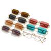 Marco de Metal Nuevo Estilo Marco Cuadrado Europeo y Americano Personalidad Celebridad de Internet Gafas de Sol Retro para Hombre Gafas de Sol Versátiles de Moda